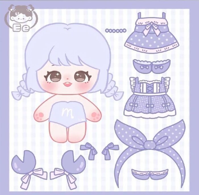 Ảnh chibi cute kawaii paper doll