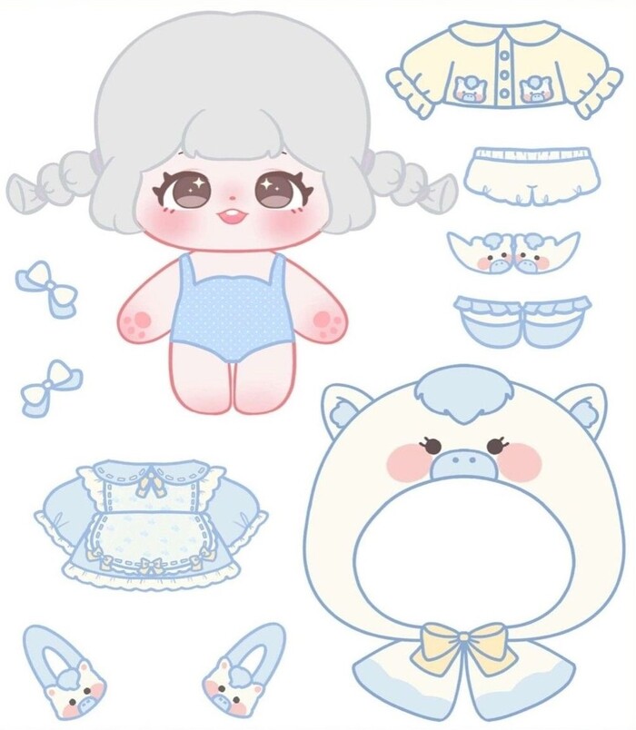 Ảnh chibi paper doll búp bê