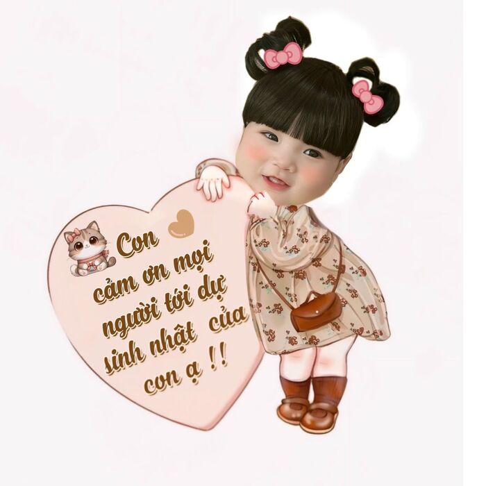 Ảnh chibi sinh nhật bé gái