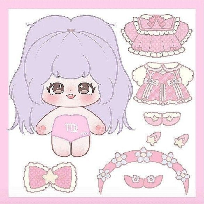 Ảnh cute kawaii anime paper doll chibi