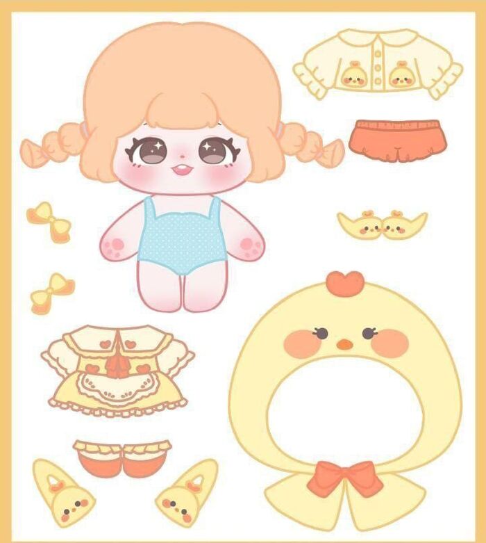 Ảnh cute paper doll búp bê giấy chibi