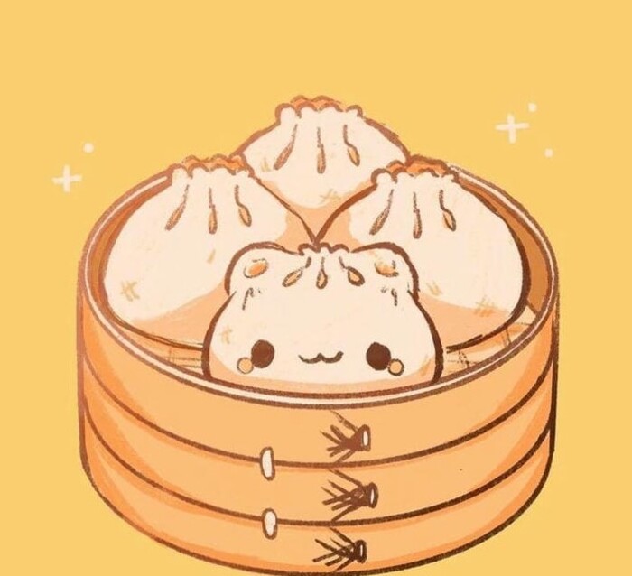 Ảnh đồ ăn chibi bánh bao đáng yêu