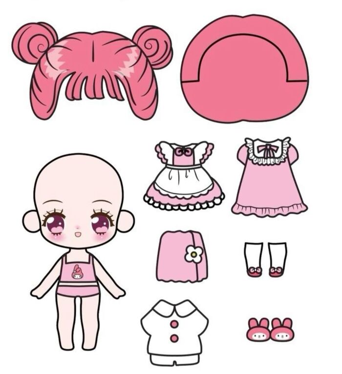 Ảnh kawaii paper doll búp bê