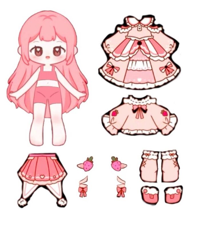 Ảnh kawaii paper doll dễ thương