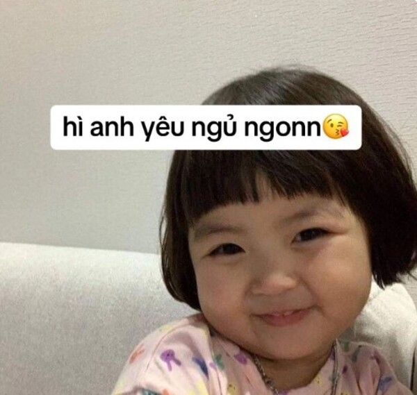 Ảnh meme em bé chúc ngủ ngon đáng yêu