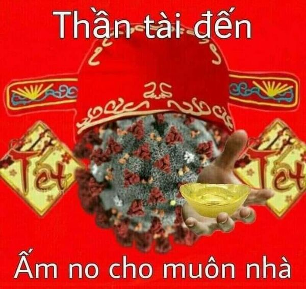 Ảnh meme thần tài chúc tết