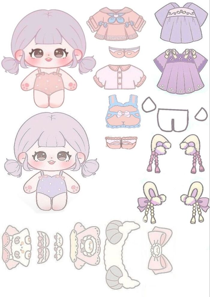 Ảnh paper doll búp bê giấy chibi