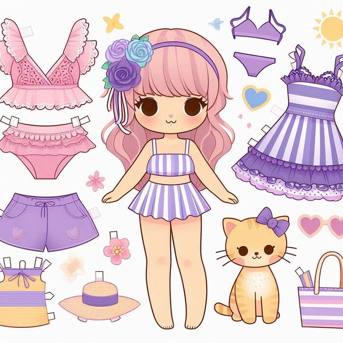 Ảnh paper doll chibi mini