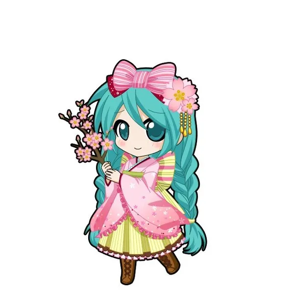 Avatar Miku chibi đơn giản