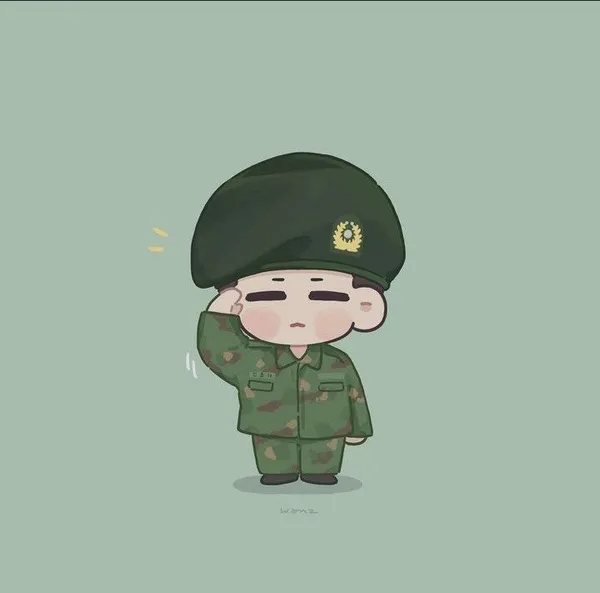 Avatar chú bộ đội chibi đơn giản