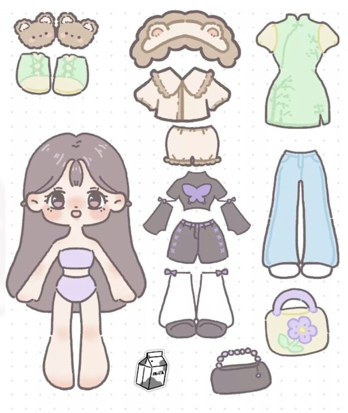 Hình ảnh paper doll chibi hoạt hình