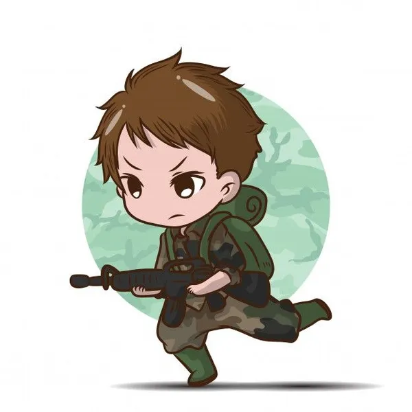 Hình avatar chú bộ đội chibi