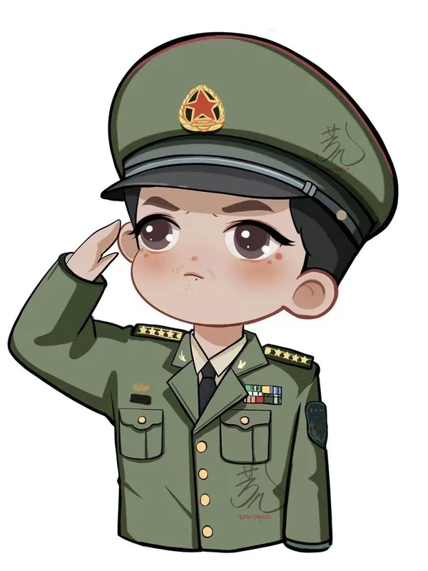 Hình chú bộ đội chibi dễ thương