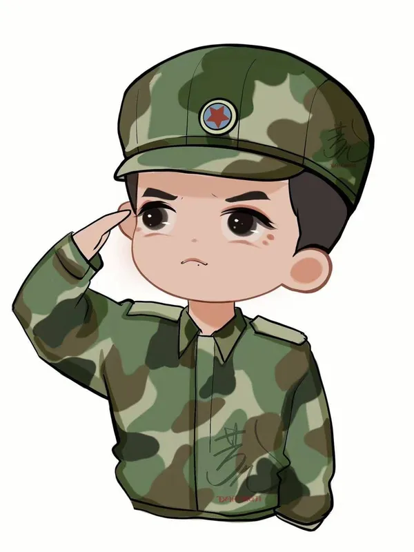 Hình chú bộ đội chibi đẹp