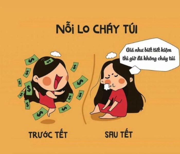 Hình meme hết tiền