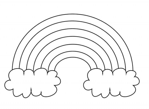 Tranh tô màu cầu vồng cho bé